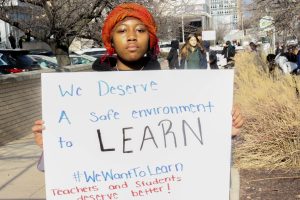 FLC students walk out in protest of building conditions.