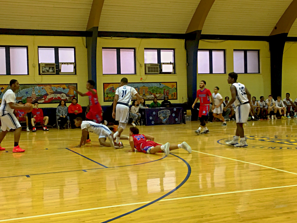 Players from both teams spent some time on the ground during the fourth quarter.