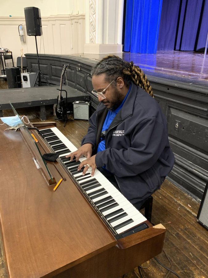 Anthony Richardson, an officer of FLC, expresses his love for music through playing the piano.