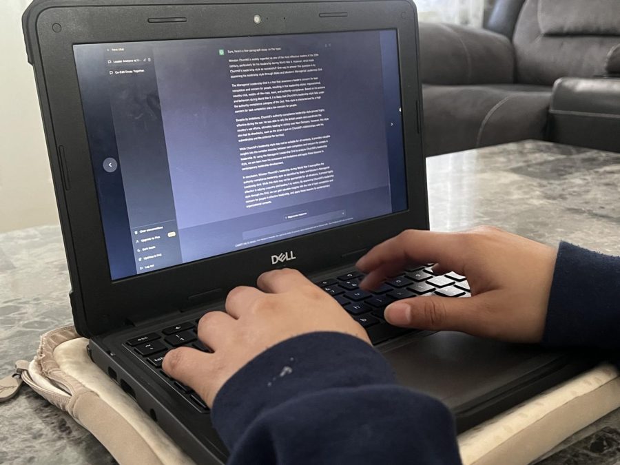 A FLC student using ChatGPT to generate a essay